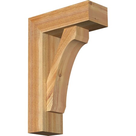 Ekena Millwork Legacy Block Rough Sawn Bracket w/ Offset Brace, Western Red Cedar, 6"W x 16"D x 24"H BKT0604X16X24LEC05RWR